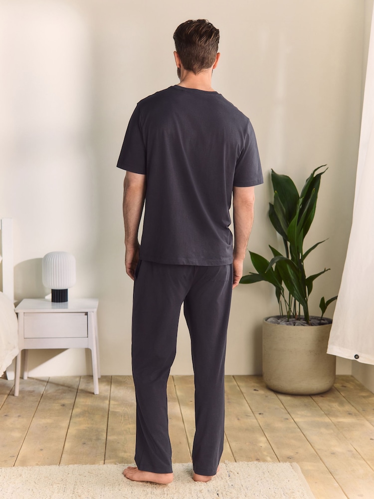Slate Grey Jersey Long Pyjamas Set - Image 2 of 13