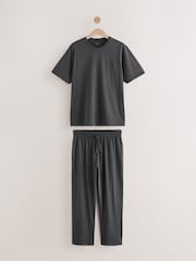 Slate Grey Jersey Long Pyjamas Set - Image 9 of 13
