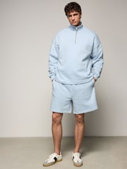 Light Blue EDIT Jersey Quarter Zip Sweatshirt - Image 2 of 8