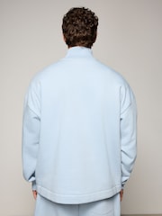 Light Blue EDIT Jersey Quarter Zip Sweatshirt - Image 3 of 8