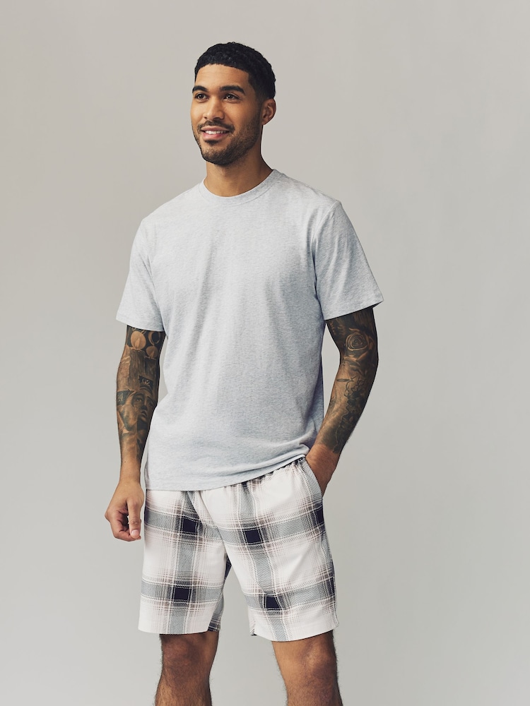 Stone/Black Motionflex Cosy Shorts Pyjamas Set - Image 1 of 10