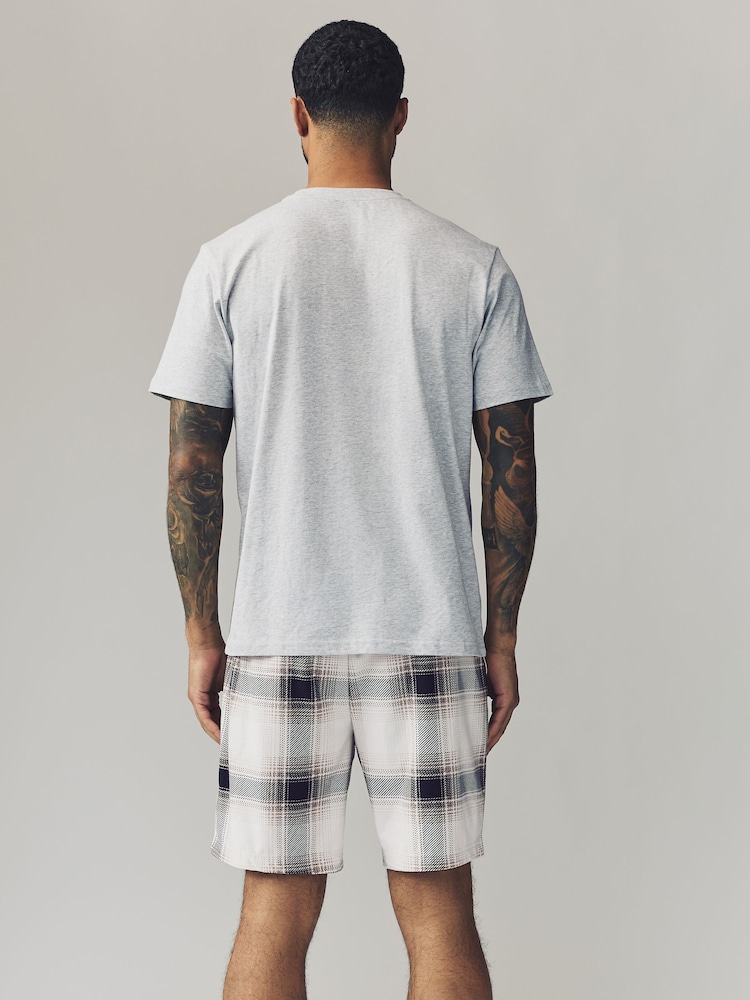 Grège/noir - Motionflex Cosy Shorts Pyjamas Set - Image 3 of 10