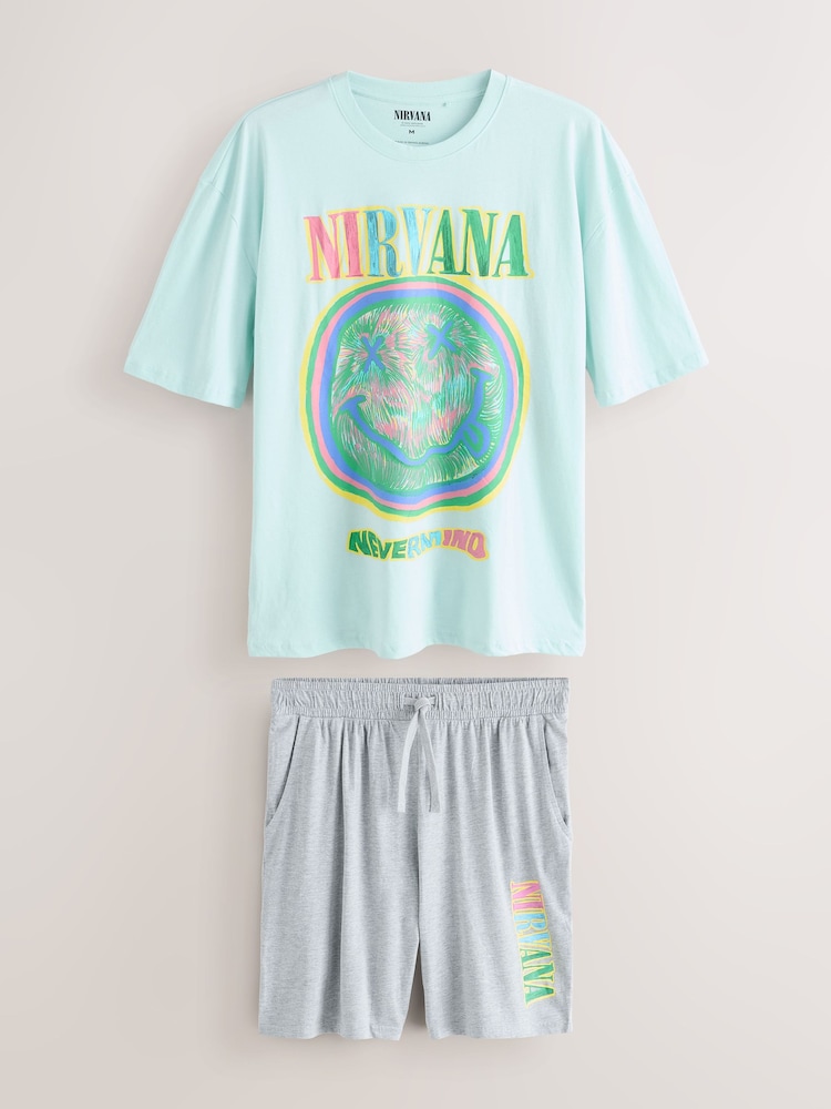 Blue Nirvana Short Sleeve Jersey Pyjamas Set - Image 1 of 6