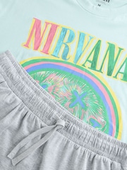 Blue Nirvana Short Sleeve Jersey Pyjamas Set - Image 4 of 6