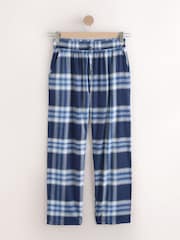 Navy Blue Check Woven Pyjama Bottoms 2 Pack - Image 2 of 9
