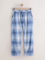 Navy Blue Check Woven Pyjama Bottoms 2 Pack - Image 3 of 9