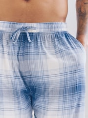 Navy Blue Check Woven Pyjama Bottoms 2 Pack - Image 5 of 9