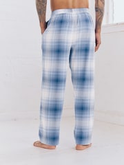 Navy Blue Check Woven Pyjama Bottoms 2 Pack - Image 6 of 9