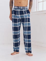 Navy Blue Check Woven Pyjama Bottoms 2 Pack - Image 7 of 9