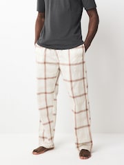 Neutral/Black Woven Check Short Sleeve 100% Cotton Pyjamas Set - Image 3 of 10