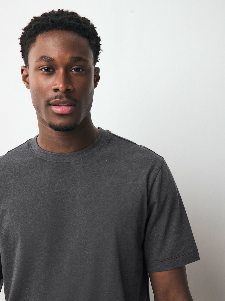 Neutral/Black Check Short Sleeve 100% Cotton Pyjamas Set - Image 5 of 8