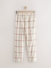 Neutral/Black Woven Check Short Sleeve 100% Cotton Pyjamas Set - Image 7 of 10