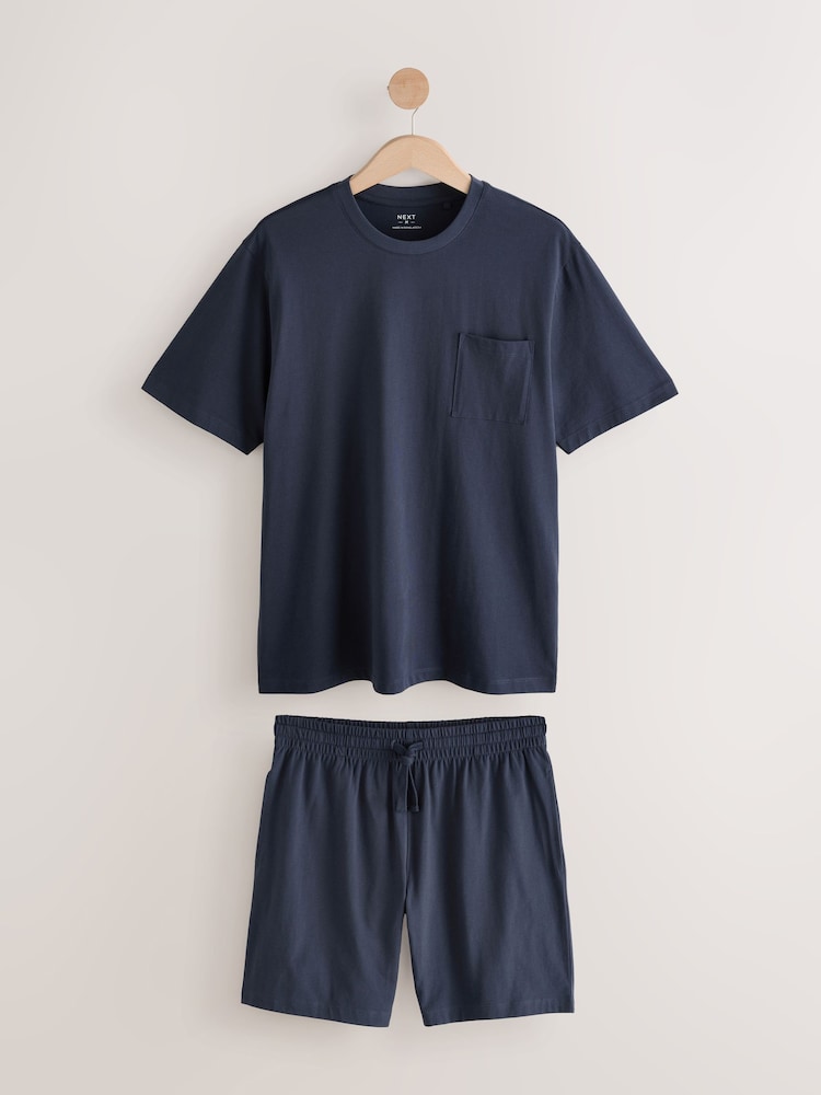Bleu marine - Ensemble short de pyjama en jersey - Image 8 of 14
