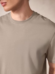 Black/Neutral Brown 100% Cotton Short Sleeve T-Shirt With Cheesecloth Texture Shorts - Image 5 of 14
