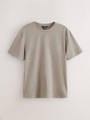 Black/Neutral Brown 100% Cotton Short Sleeve T-Shirt With Cheesecloth Texture Shorts - Image 9 of 14