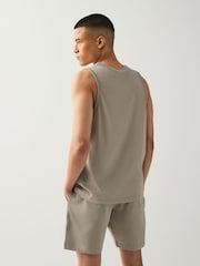 Neutral Stone/Black Jersey Vest Pyjamas Short Set 2 Pack - Image 5 of 13
