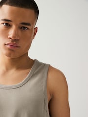 Neutral Stone/Black Jersey Vest Pyjamas Short Set 2 Pack - Image 6 of 13