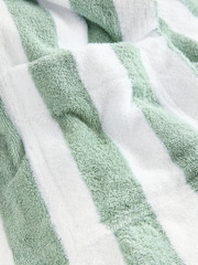 Sage Green Stripe Cotton Towelling Dressing Gown - Image 8 of 10