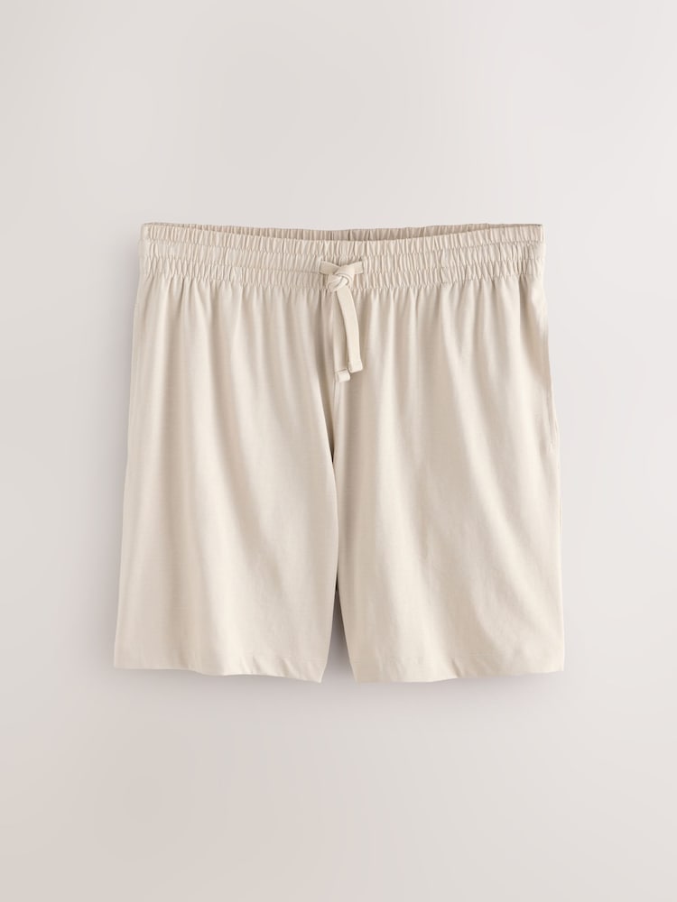 Black/Khaki Green/Ecru Jersey Pyjamas Shorts Set 3 Pack - Image 10 of 15