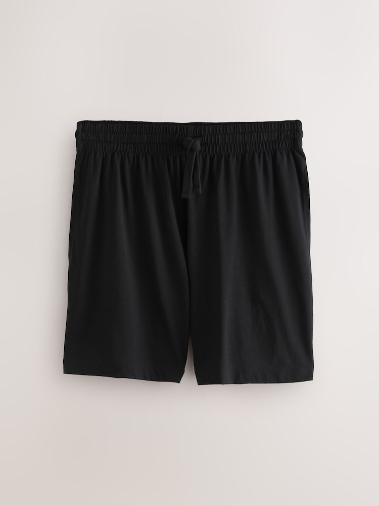 Black/Khaki Green/Ecru Jersey Pyjamas Shorts Set 3 Pack - Image 12 of 15