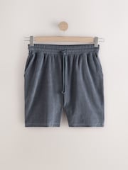 Dusky Blue/Black Towelling Shorts 2 Pack - Image 9 of 12