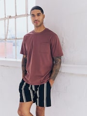 Black Stripe/Blush Pink Check Pyjamas Shorts 2 Pack - Image 2 of 9