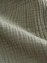 Sage Green 100% Cotton Cheesecloth Dressing Gown Robe - Image 8 of 8