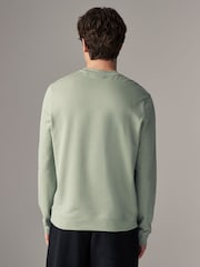 Sage Green 100% Cotton Lightweight Crew Neck Sweatshirt - Image 2 of 7