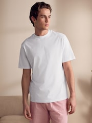أبيض/أحمر - T-Shirt And Striped Seersucker 100% Cotton Pyjamas Set - صورة 2 من 13
