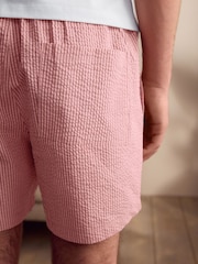 أبيض/أحمر - T-Shirt And Striped Seersucker 100% Cotton Pyjamas Set - صورة 6 من 13