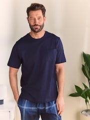 Navy Blue Short Sleeve Jersey Pyjamas Set - Image 3 of 11