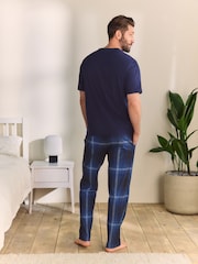 Navy Blue Short Sleeve Jersey Pyjamas Set - Image 4 of 11