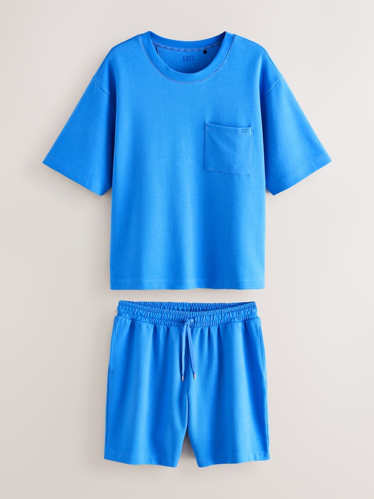 Cobalt Blue EDIT Short Sleeve T-Shirt And Shorts Co-Ord Set - Image 7 of 13