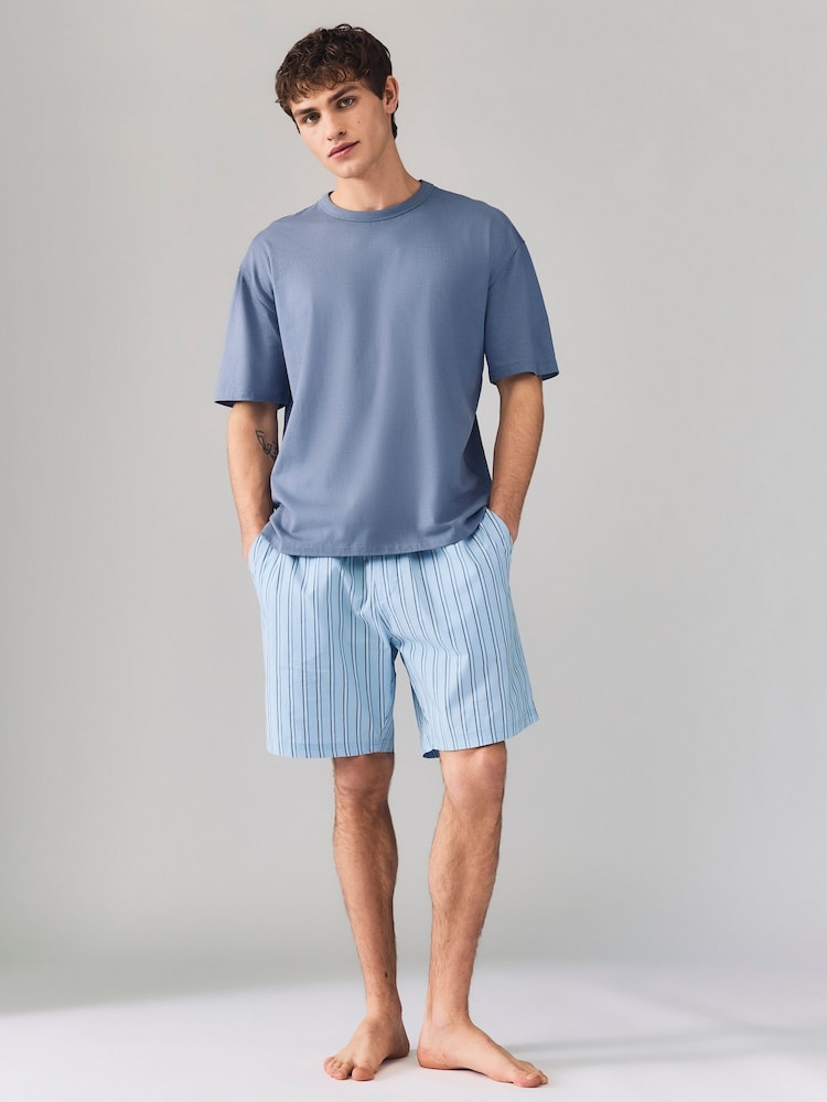 Bleu marine rayé - Ensemble de pyjamas courts tissés 2 Lot - Image 7 of 13