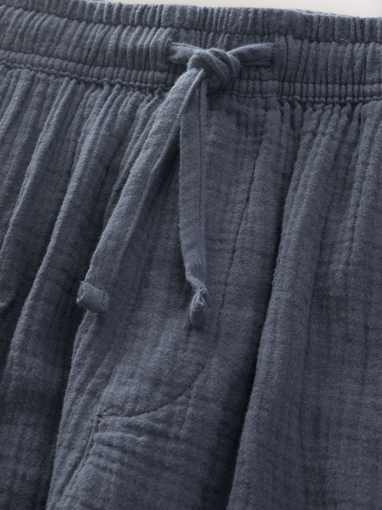 Slate Grey/Neutral Brown Cheesecloth 100% Cotton Shorts 2 Pack - Image 13 of 13