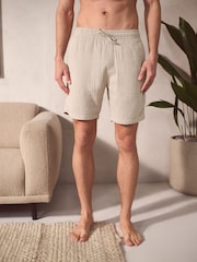 Slate Grey/Neutral Brown Cheesecloth 100% Cotton Shorts 2 Pack - Image 2 of 13