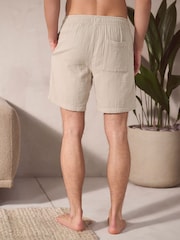 Slate Grey/Neutral Brown Cheesecloth 100% Cotton Shorts 2 Pack - Image 3 of 13