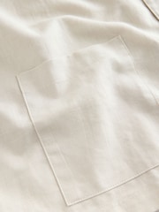 Neutral Stone Linen Cotton Blend Short Sleeve Pyjamas Set - Image 8 of 9