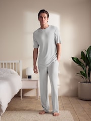 Gris clair - Ensemble pyjama texturé en modal TENCEL™ - Image 2 de 12