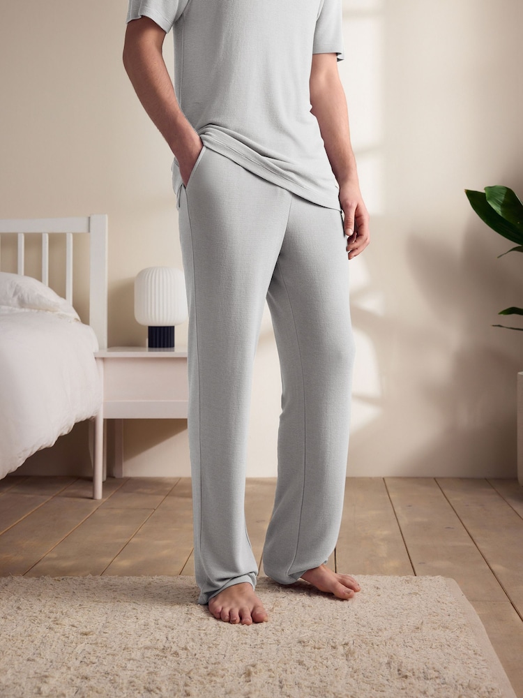 Lichtgrijs - Textured TENCEL™ Modal Pyjamas Set - Image 5 of 12