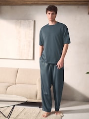 Grey Slate Premium Woven Pyjamas Set - Image 1 of 12