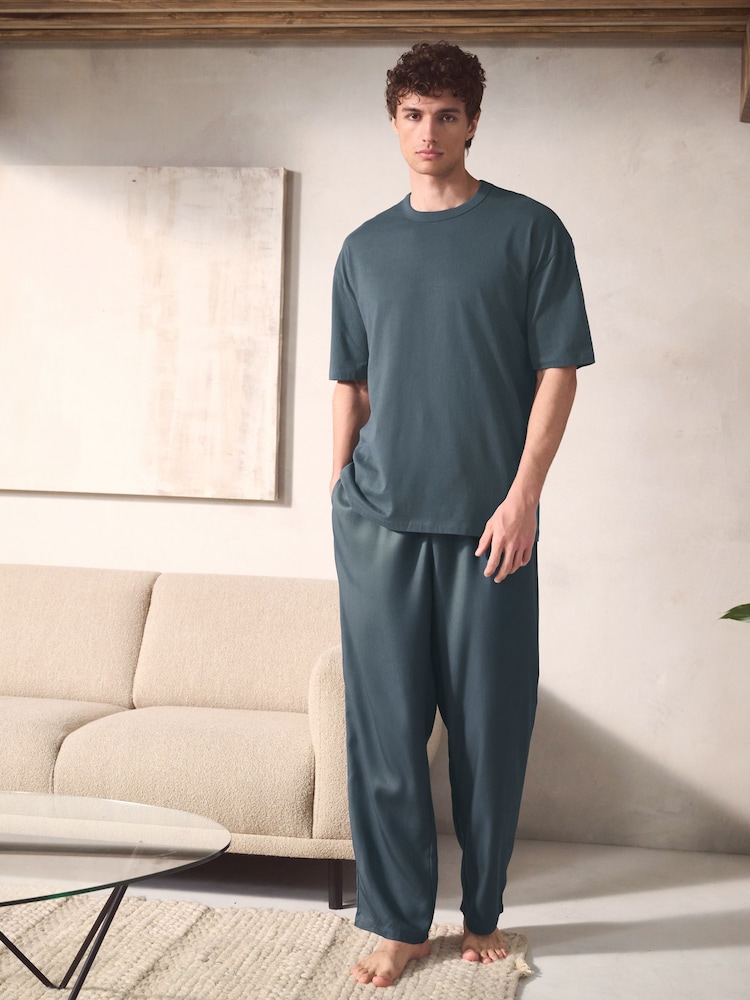 Grey Slate Premium Woven Pyjamas Set - Image 1 of 12