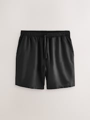Black Linen Cotton Blend Shorts Pyjamas Set - Image 10 of 12