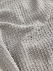 Flat Grey Lightweight Waffle Dressing Gown - Image 6 of 8