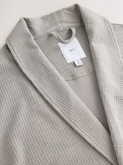 Flat Grey Lightweight Waffle Dressing Gown - Image 7 of 8