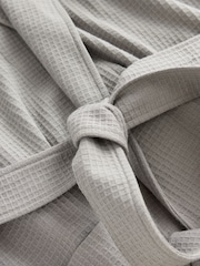 Flat Grey Lightweight Waffle Dressing Gown - Image 8 of 8