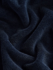 Navy Blue Towelling Zip Through Hoodie - Image 5 of 6