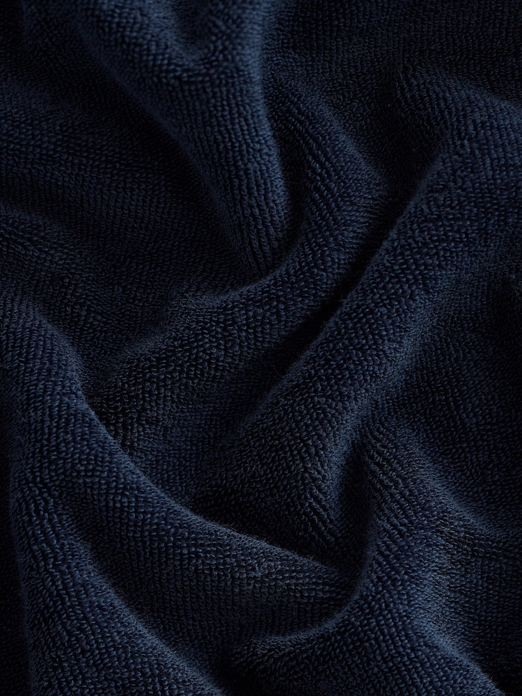 Navy Blue Towelling Zip Through Hoodie - Image 5 of 6