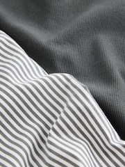Slate Grey Stripe Woven Striped Short Sleeve Pyjamas Set - Image 11 of 11