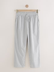 Slate Grey Stripe Woven Striped Short Sleeve Pyjamas Set - Image 8 of 11